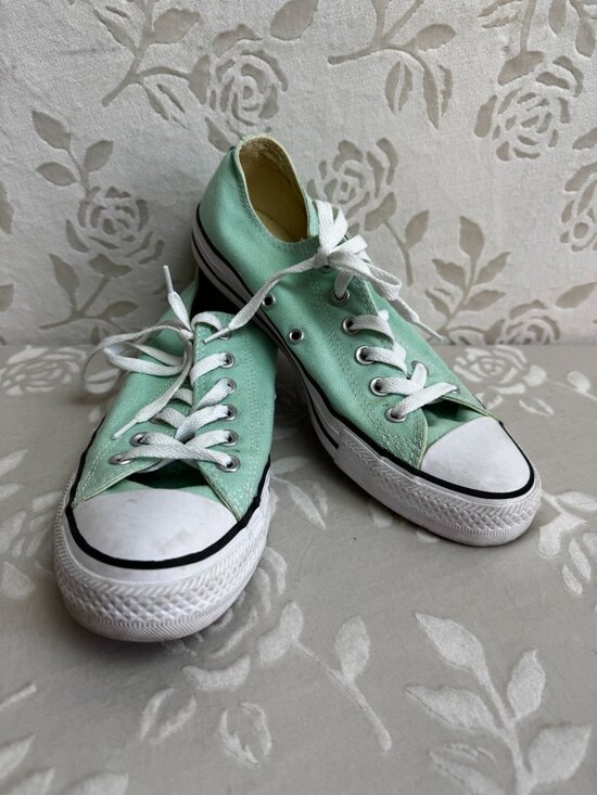 Converse Shoes - Converse All Star Low Top Sneakers Mint Green Canvas Chuck Taylor Wmns 9 Mens 7